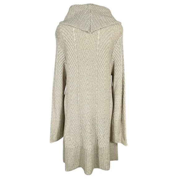 Jeanne Pierre 100% Cotton Cowl Neck Sweater XL Beige Textured Knit Tunic - Picture 5 of 14